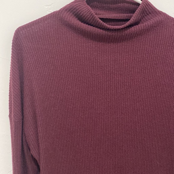 A New Day Maroon Ribbed Turtle Neck Sweater - Picture 2 of 6